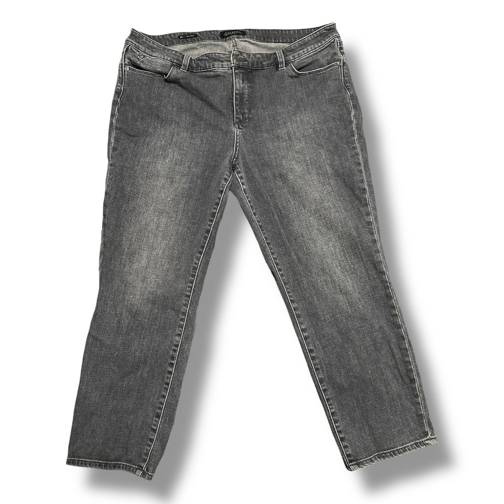 Talbots Gray Wash Slim Ankle Jeans Womens 16P Flawless Five-Pocket Stretch Denim
